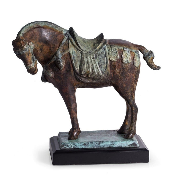 Bronze Tang Horse Sculpture on Marble Base