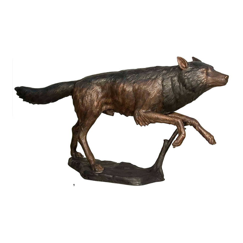 Bronze Wolf Sculpture