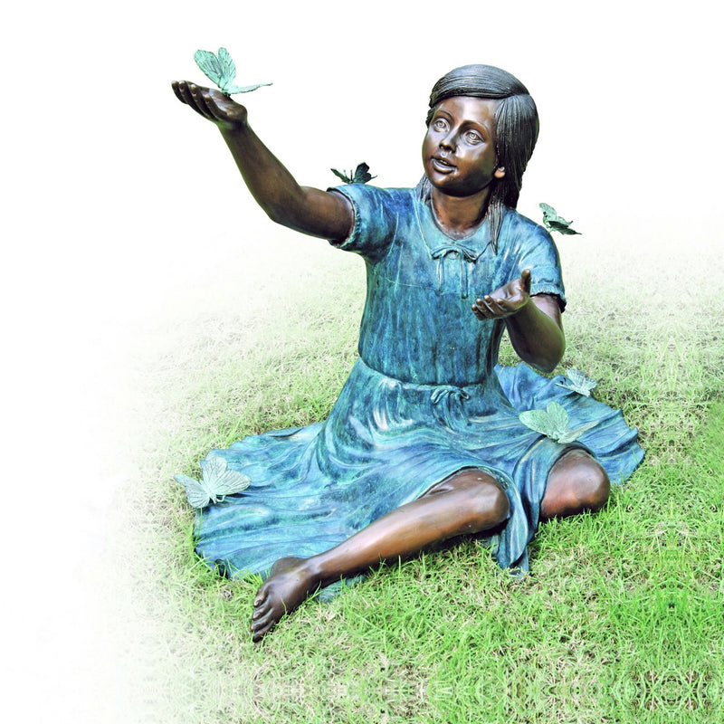 Butterfly Girl Bronze Sculpture