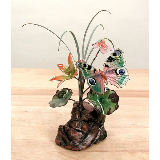 Butterfly With Flowers Tabletop Sculpture