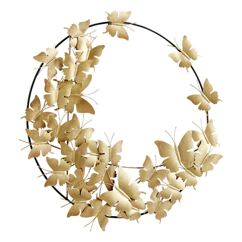 Butterfly Wreath Metal Wall Art
