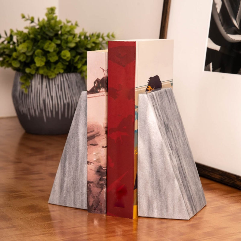 Marble Wedge Bookends- Multiple Color Options