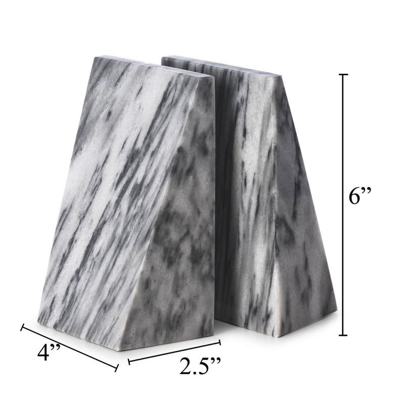 Marble Wedge Bookends- Multiple Color Options
