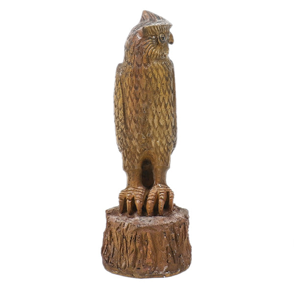 Carved Owl Garden Statue