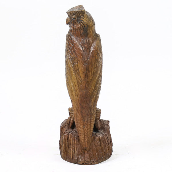 Carved Owl Garden Statue