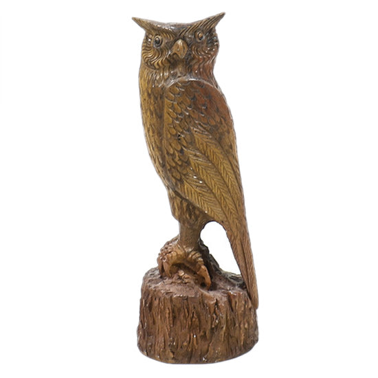 Carved Owl Garden Statue