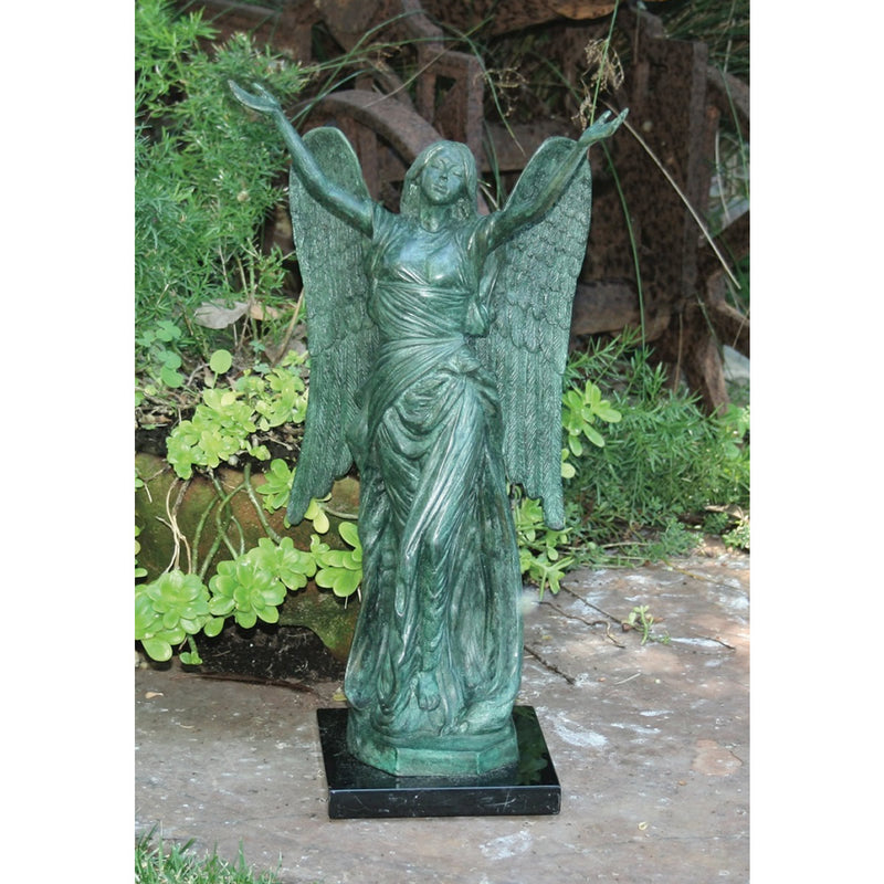 Celestine Angel Sculpture on Marble Base