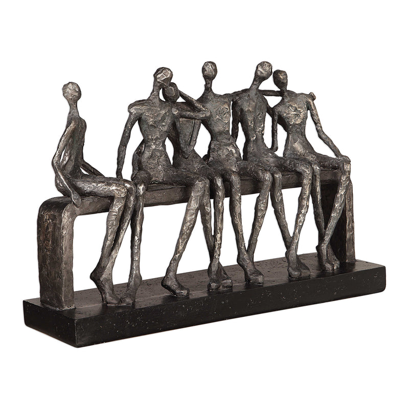 Central Park-People on Bench Sculpture