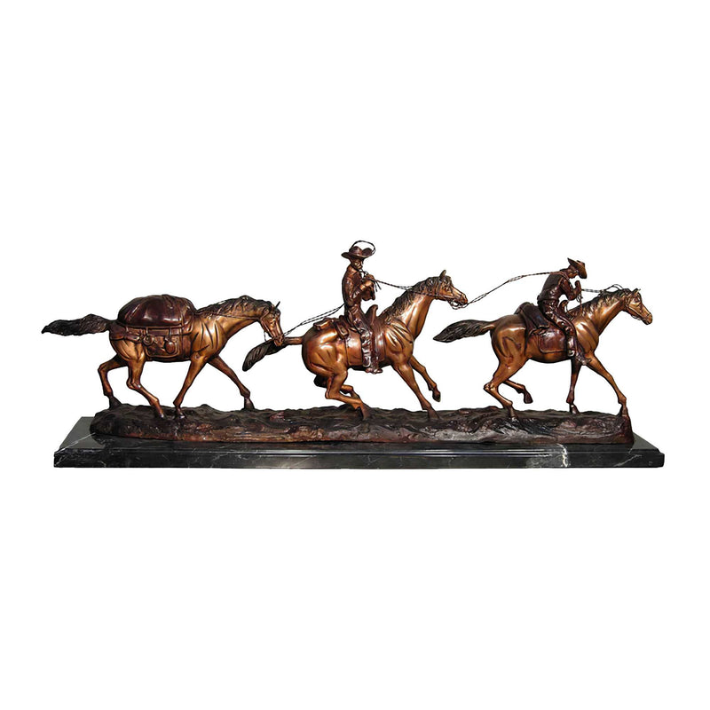Changing Outfit Bronze Western Sculpture