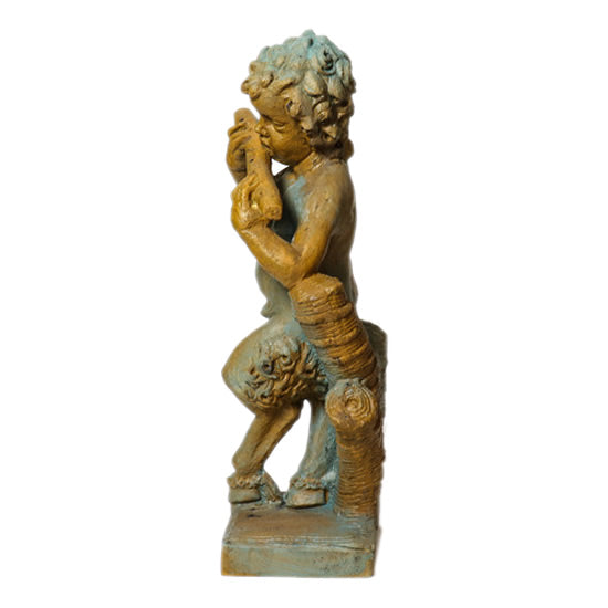 Cherub with Flute Garden Statue