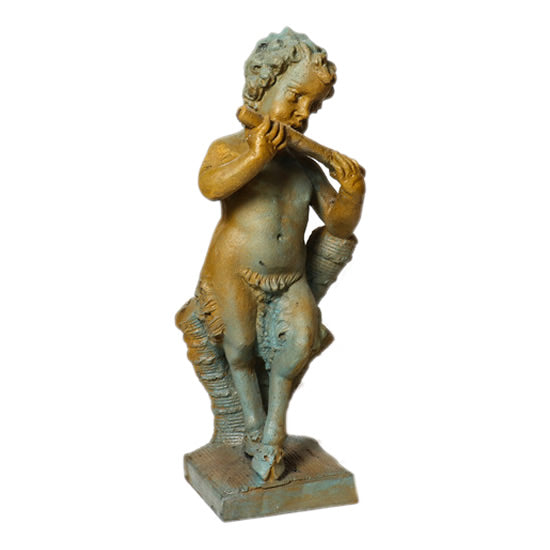 Cherub with Flute Garden Statue