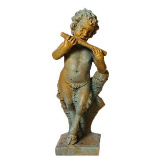 Cherub with Flute Garden Statue