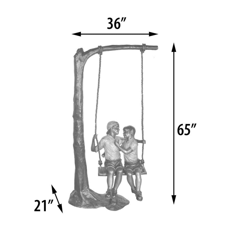 Jacob & Emily-Children on Swing Bronze Sculpture