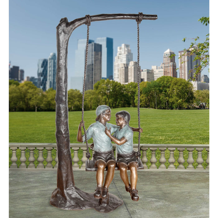 Jacob & Emily-Children on Swing Bronze Sculpture