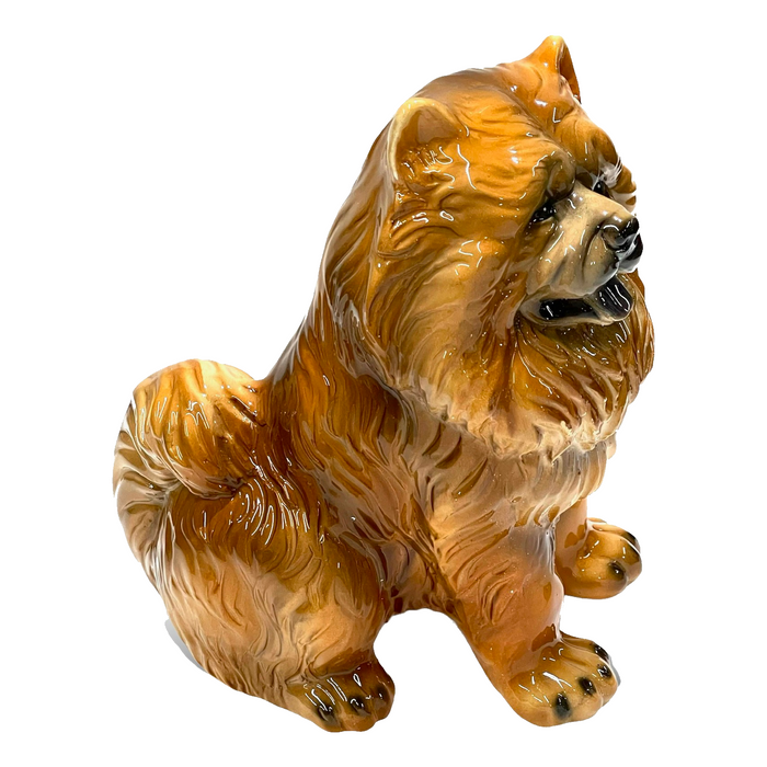 Chow Dog Sculpture-Italian Ceramic- Side View
