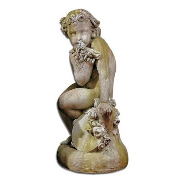 Como Cherub with Doll Garden Statue
