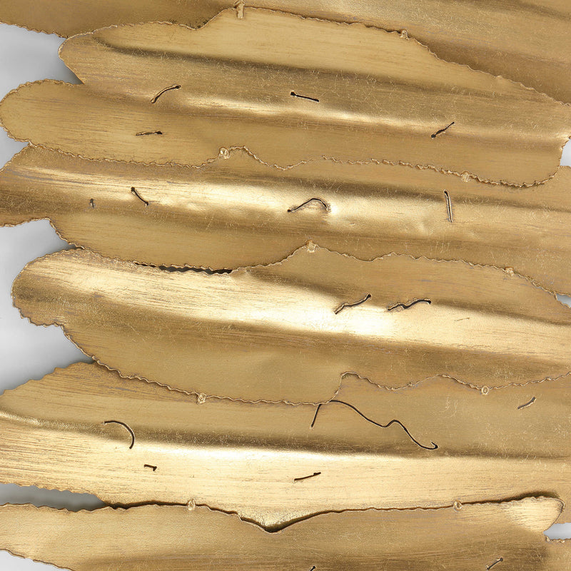 Composition of Ivory & Gold- Metal Wall Art