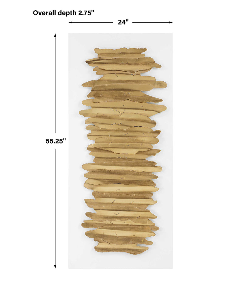 Composition of Ivory & Gold- Metal Wall Art