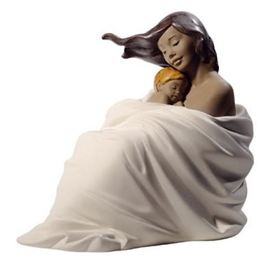 Cozy Slumber Mother with Child Porcelain Figurine by NAO