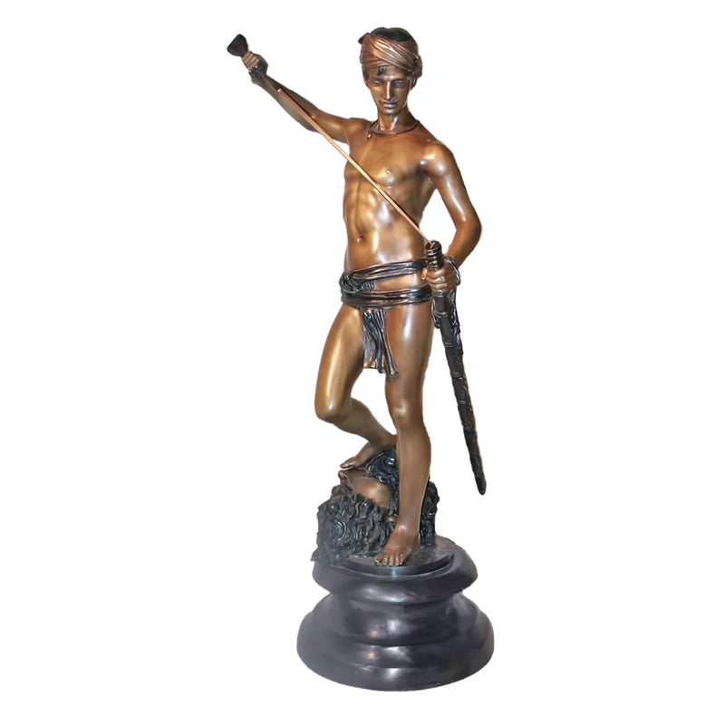 David With Head of Goliath Sculpture- Front View
