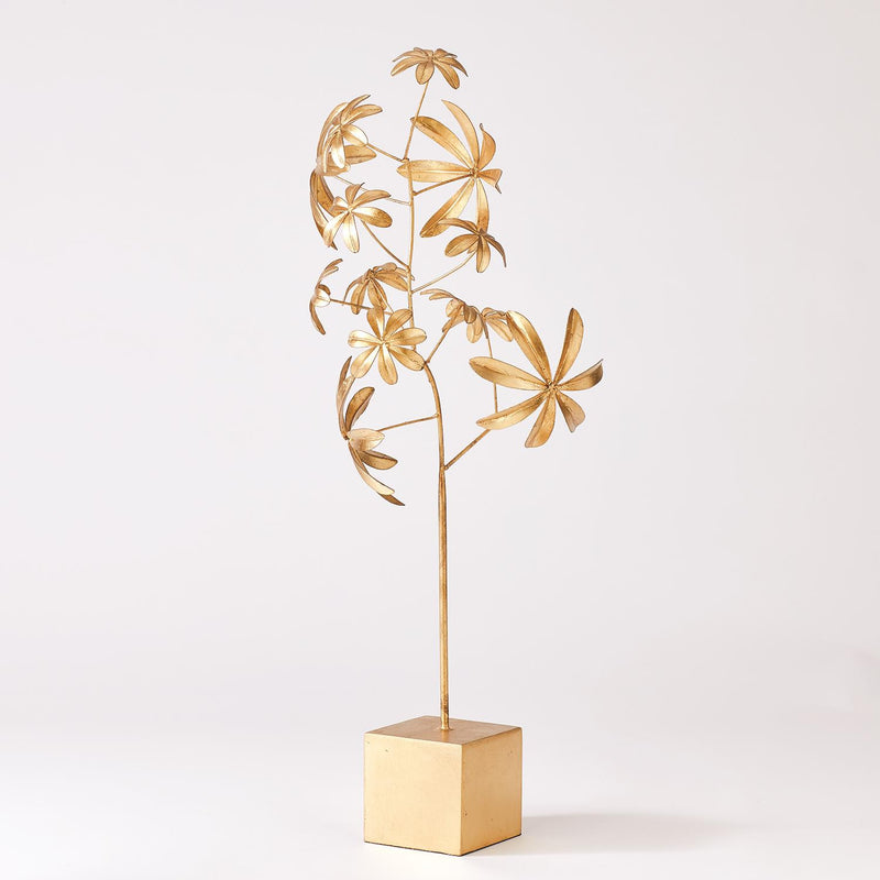 Dieffenbachia Plant Gold Leaf Sculpture