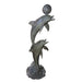 Dolphins with Ball Bronze Fountain
