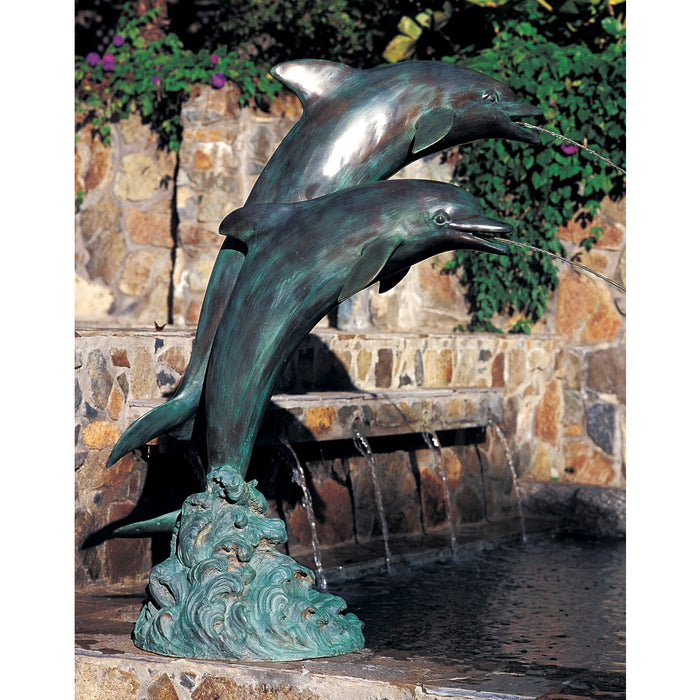 Double Dolphins Garden Fountain-Medium