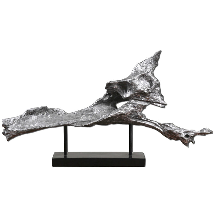 Driftwood Silver Sculpture on Stand