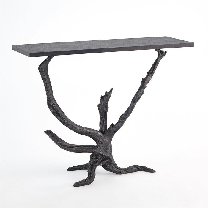 Driftwood Console Table In Iron