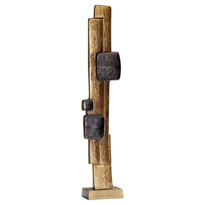 Earthy Geometric Floor Sculpture