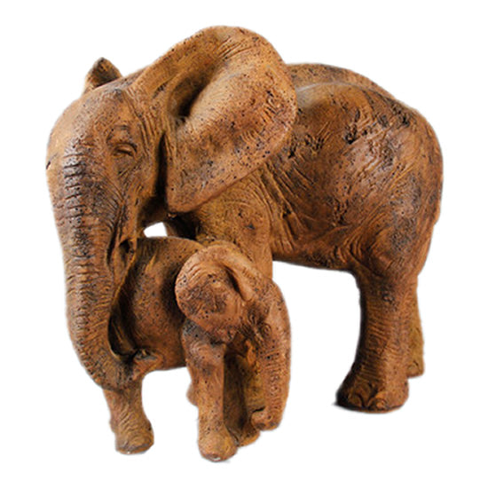 Elephant and Calf Garden Statue