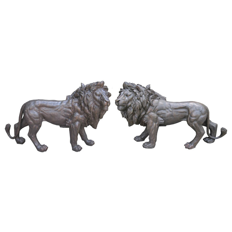 Estate Bronze Lions Pair-Extra Large