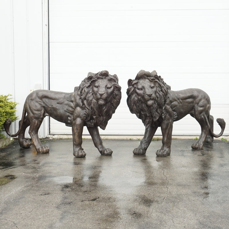 Estate Bronze Lions Pair-Extra Large