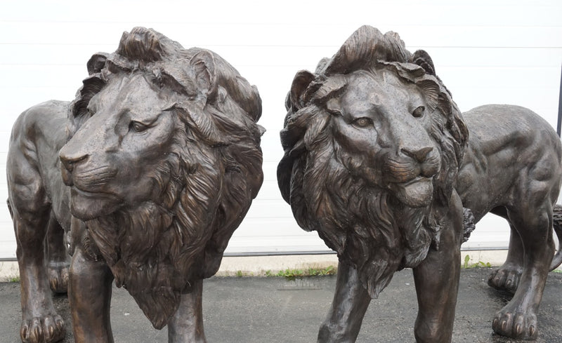 Estate Bronze Lions Pair-Extra Large