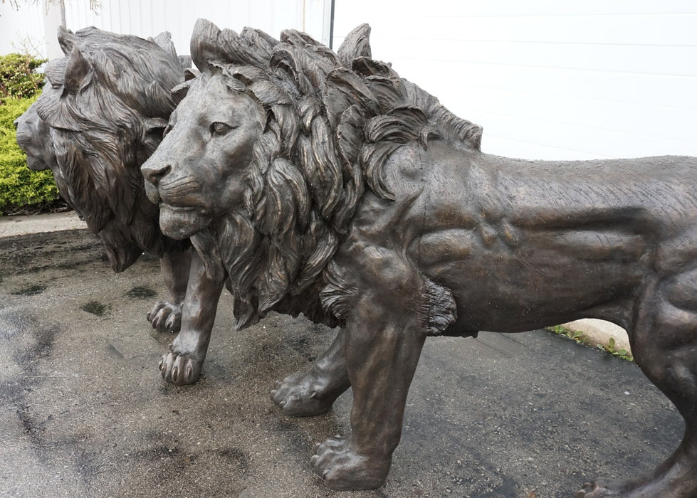 Estate Bronze Lions Pair-Extra Large