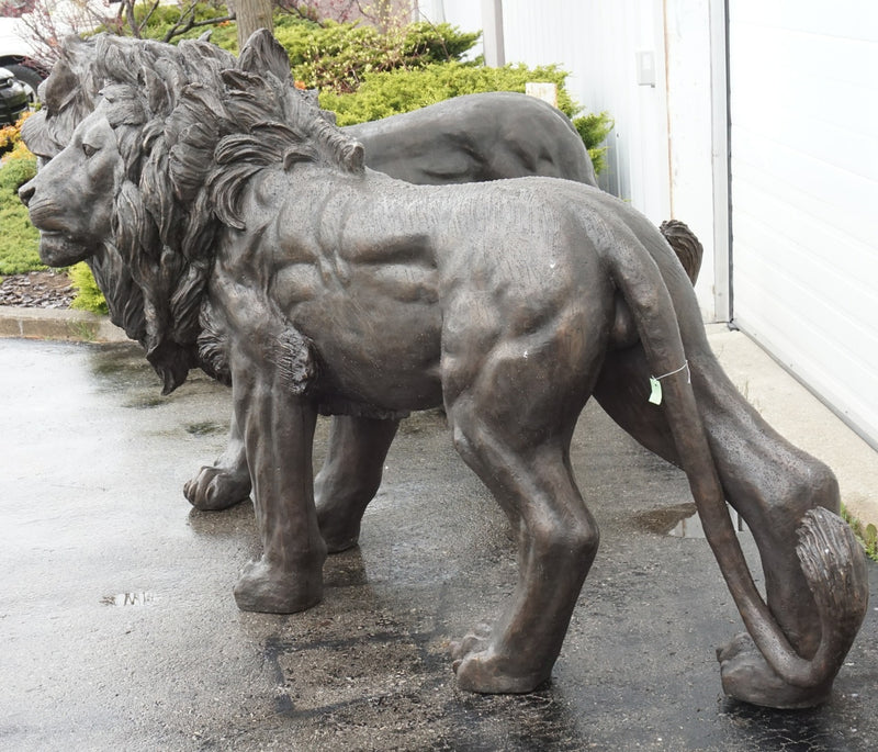 Estate Bronze Lions Pair-Extra Large