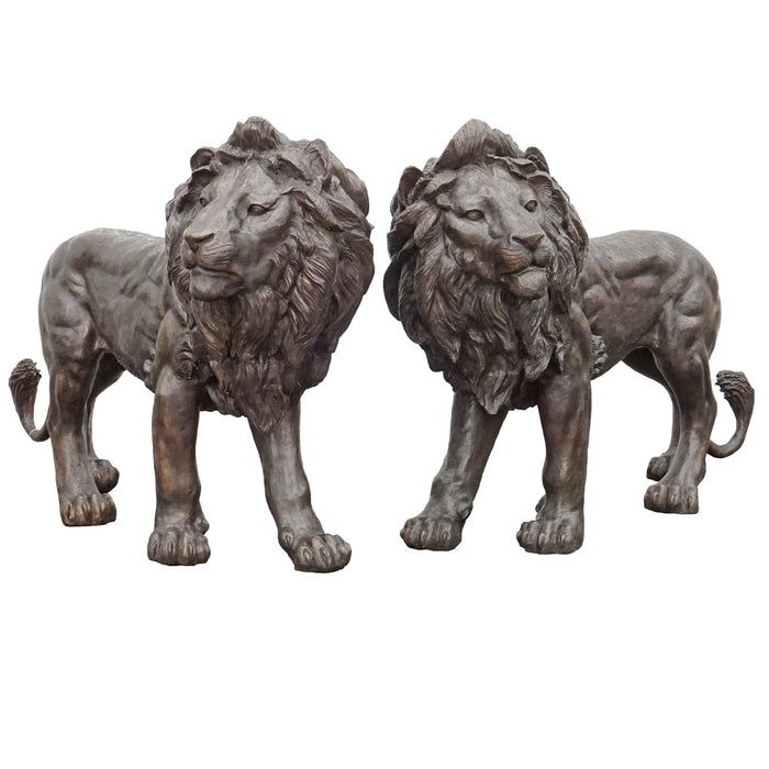 Estate Bronze Lions Pair-Extra Large