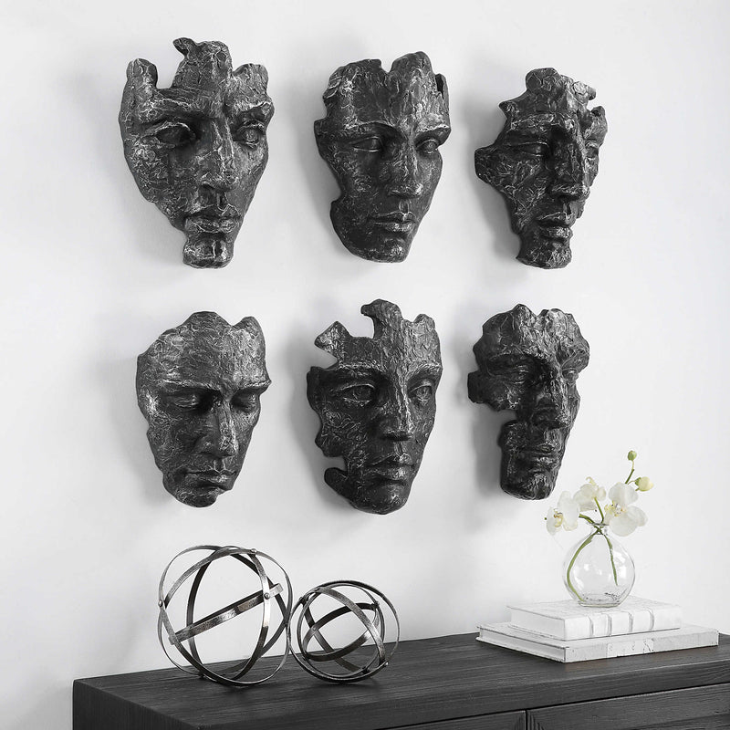 Faces VI-Wall Art Sculpture Set