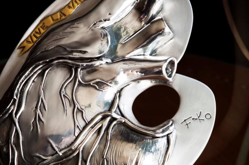Brush Strokes Silver Sculpture by Frida Kahlo