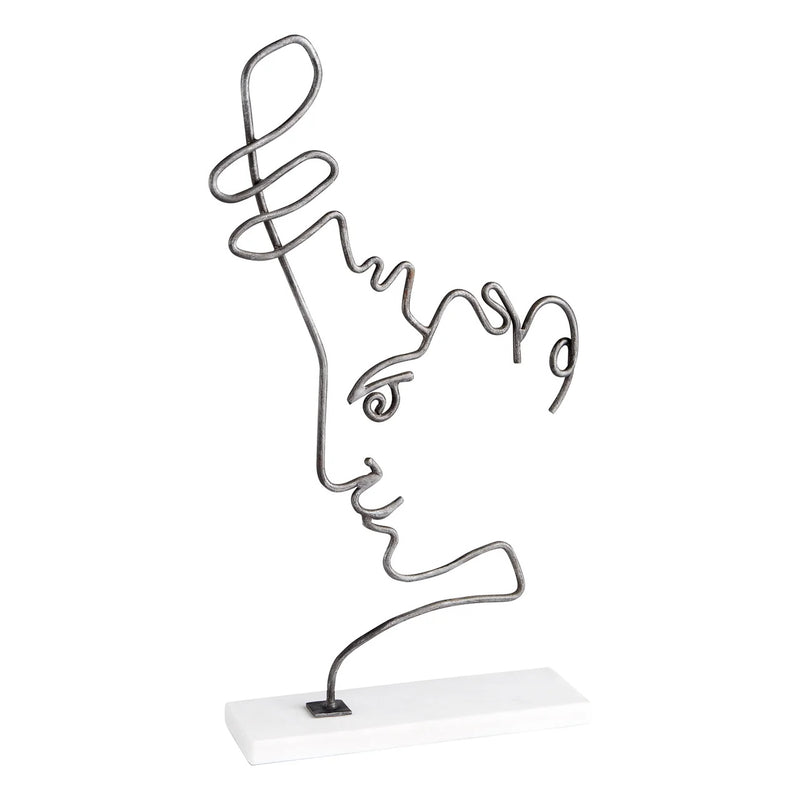 Face Line Modern Tabletop Sculpture