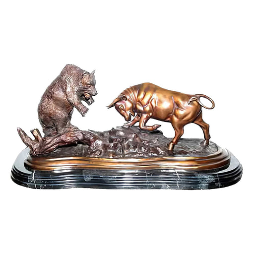 Fighting Bull & Bear Bronze Sculpture