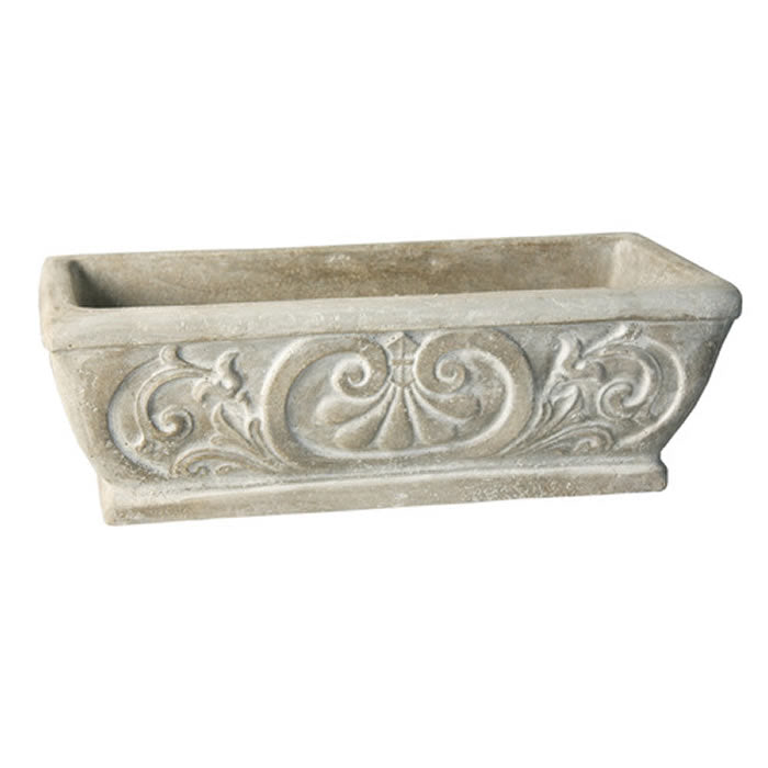Fleur de Lis Rectangular Pot