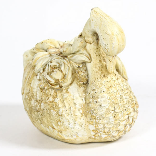 Floral Swan Garden Statue