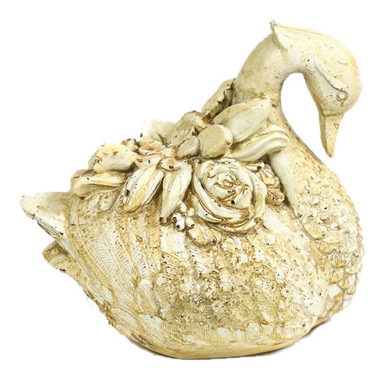 Floral Swan Garden Statue