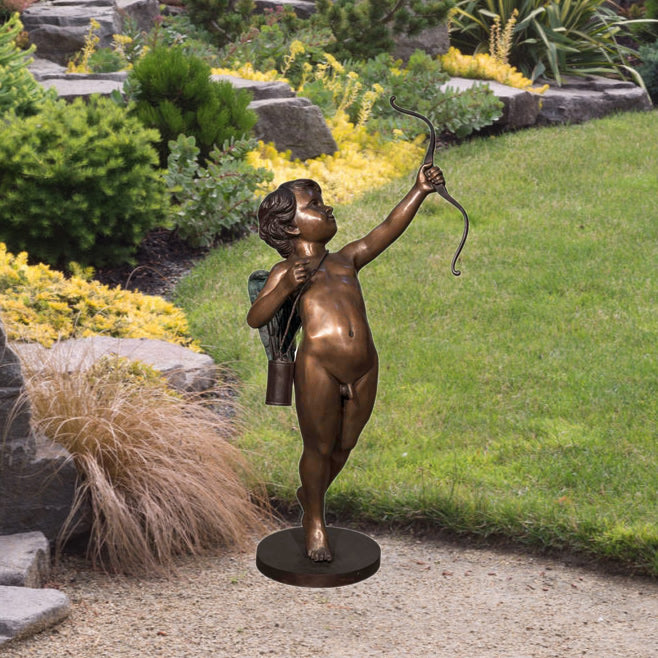 Cupid with Bow Bronze Sculpture