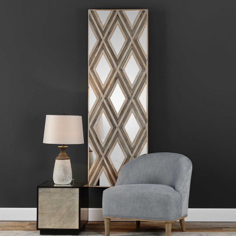 Classic Geometric Wood & Mirror Wall Art