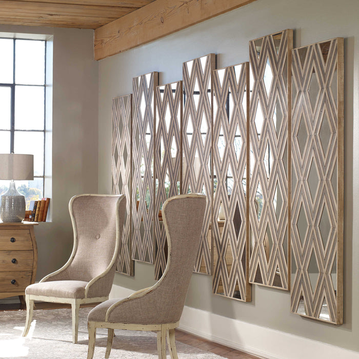 Classic Geometric Wood & Mirror Wall Art