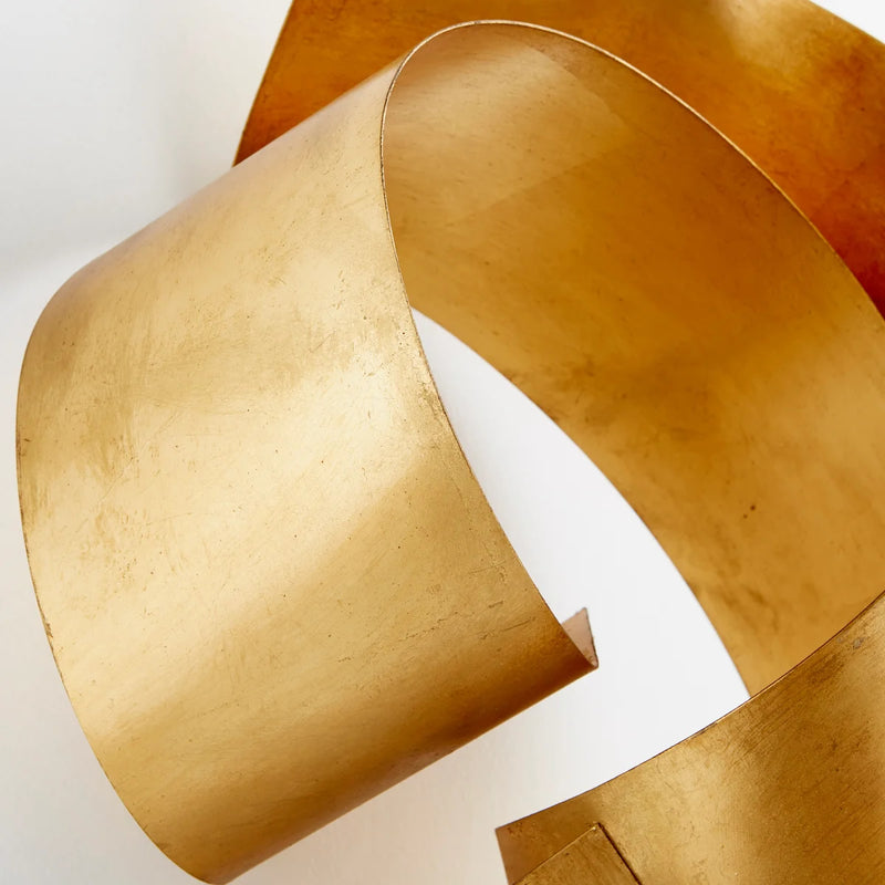 Gold Leaf Ribbon Wall Sculpture
