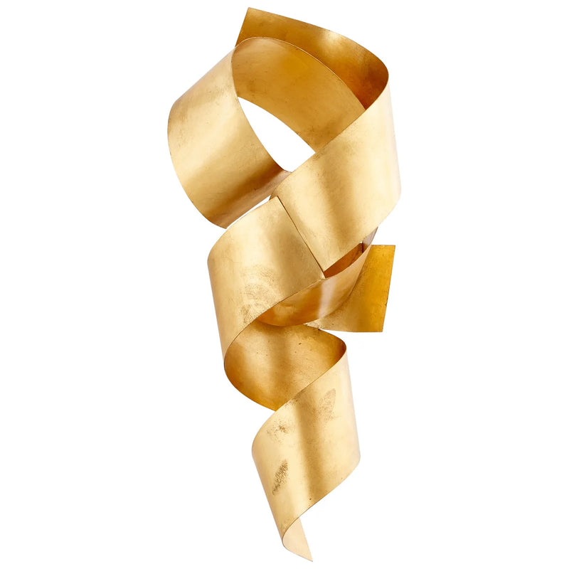 Gold Leaf Ribbon Wall Sculpture