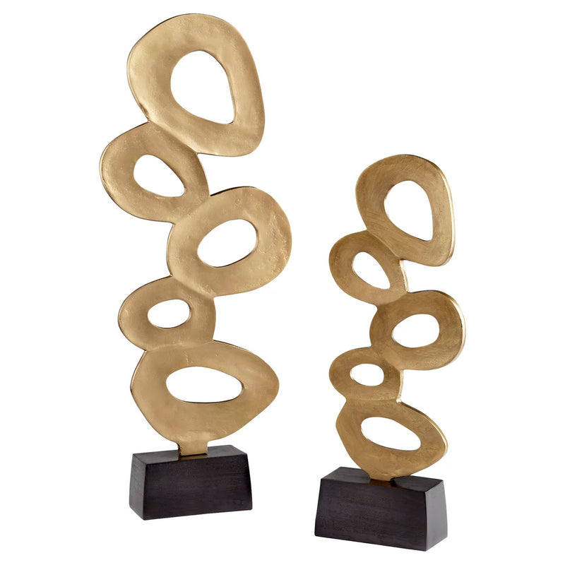 Golden Orbs Tabletop Sculpture Sizes